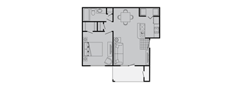 A black and white image of a floor plan of a house.