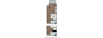 A diagram shows the layout of a home with a living room, kitchen, bedroom, bathroom, and closet.
