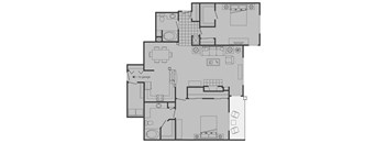 A floor plan of a house with a garage.