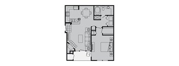 A black and white image of a floor plan of a house.