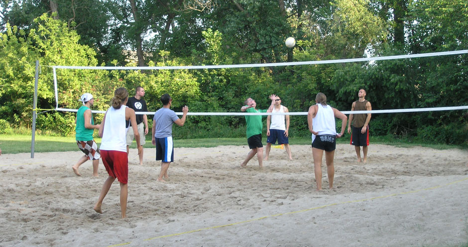 Sand volleyball court at The Vanderbilt Apartments in Omaha, Nebraska