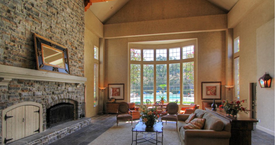 Luxury clubhouse with free wi-fi and social area with full kitchen at Village on the Parkway Apartments.