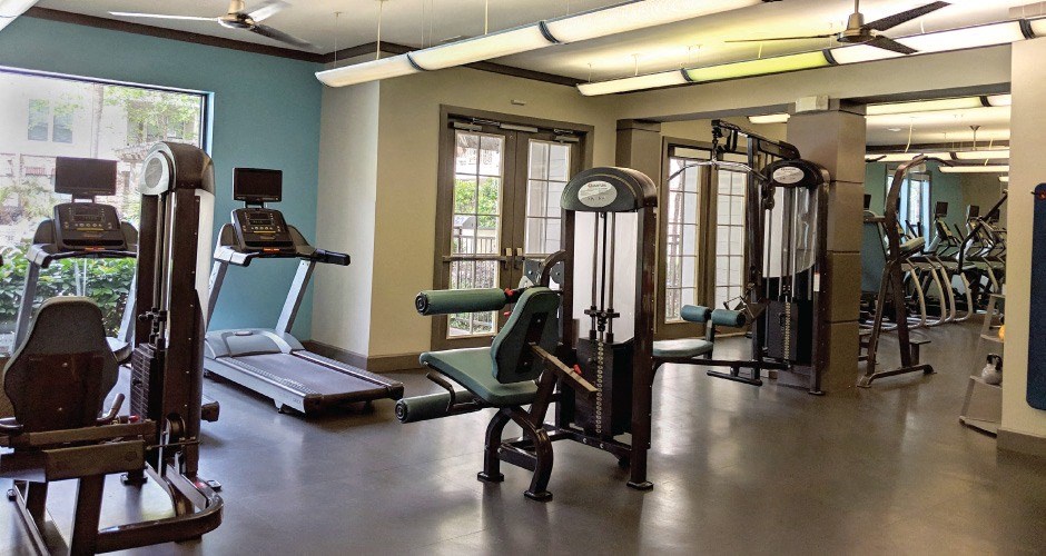 Luxury apartments with two large fitness centers and spin room at The Voss Apartments in Houston.