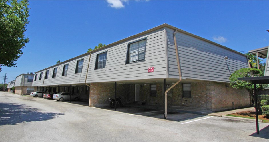 Gated apartment community close to the Galleria with covered parking and neighborhood setting.