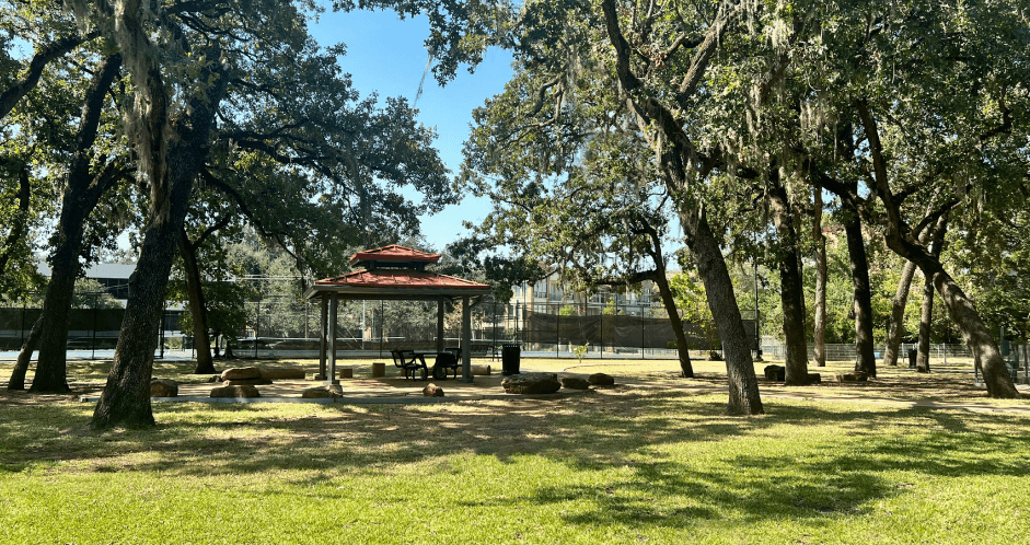 Gazebo at Woodlake Community Park near Woodlake Oaks Apartments, Houston Texas