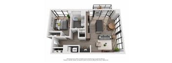 A floor plan of a house with a kitchen, living room, and bedrooms.