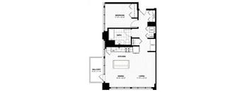 A black and white floor plan of a house with labeled rooms.