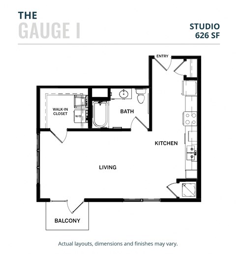 a floor plan of a studio apartment with a bedroom and a living room