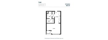 a floor plan of studio 603 sq ft