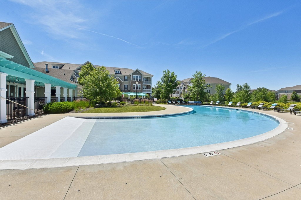the preserve at ballantyne commons pool and spa with apartment buildings