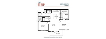 the floor plan of the strip apartments