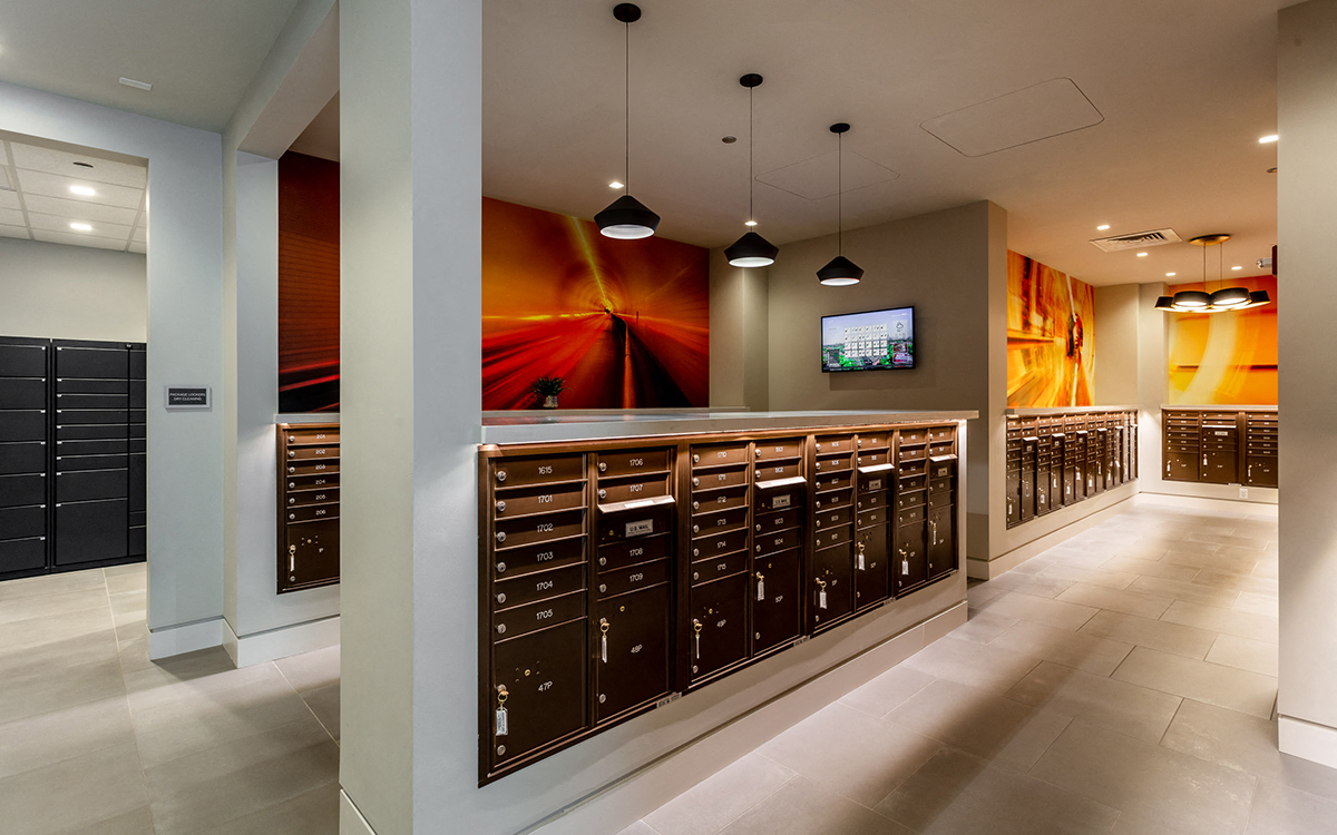 Mailroom at The Apartments at Lincoln Common, Chicago, IL