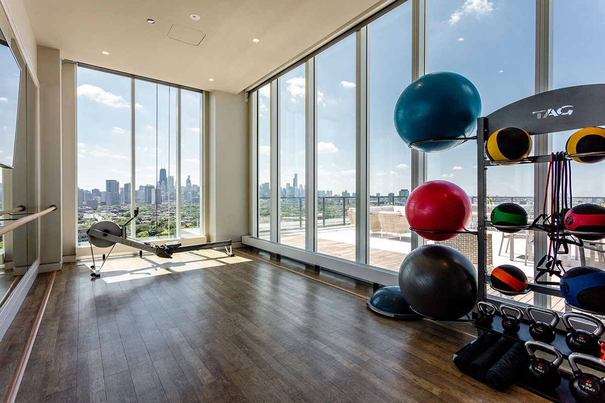 Yoga Studio at The Apartments at Lincoln Common, Chicago, Illinois