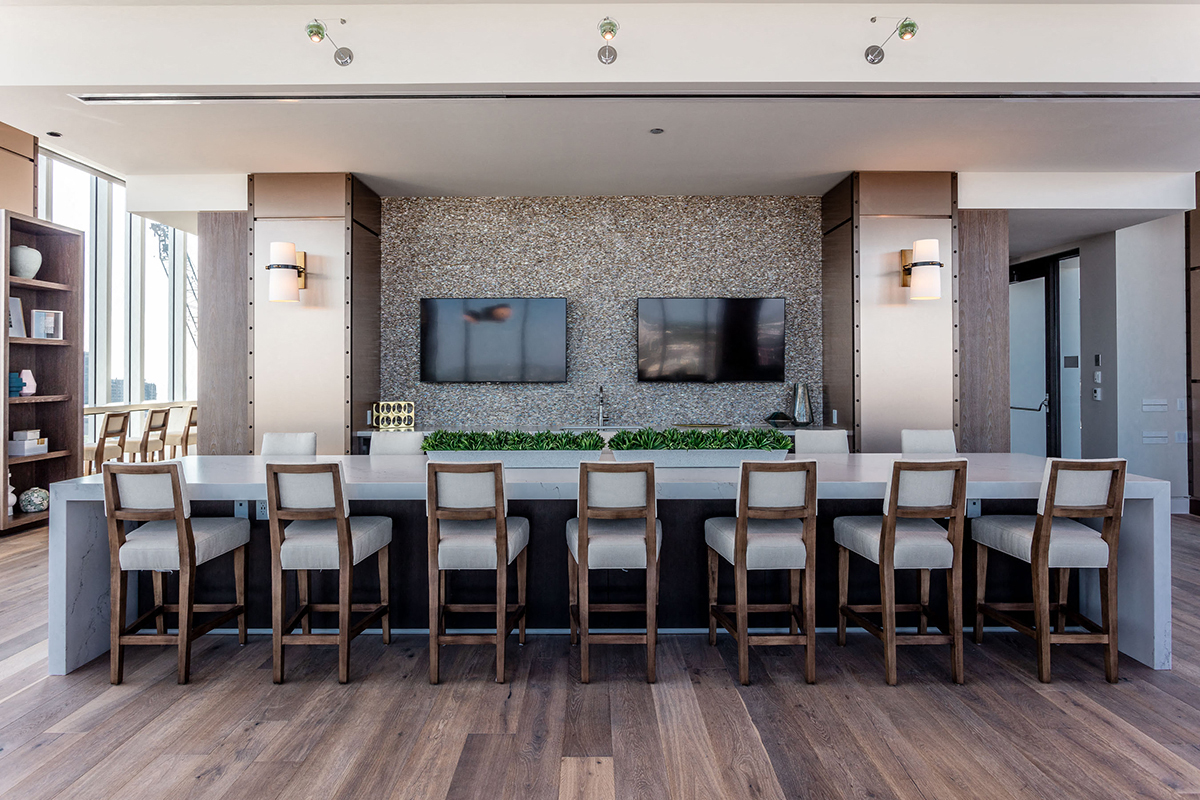 Sky Lounge and Entertainment Kitchen at The Apartments at Lincoln Common, Illinois