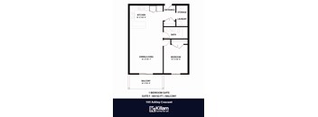 105 Ashley Floor Plan - 1 Bed | 1 Bath (Suite F)