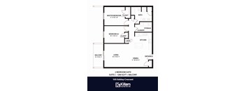 105 Ashley Floor Plan - 2 Bed | 1 Bath (Suite C)