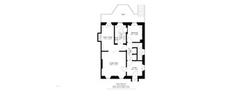 A black and white floor plan of a house with a garage.