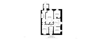 A black and white image of a floor plan for a house.