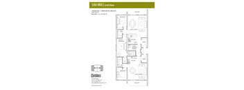 A floor plan for a 180 Mill apartment unit with a balcony.