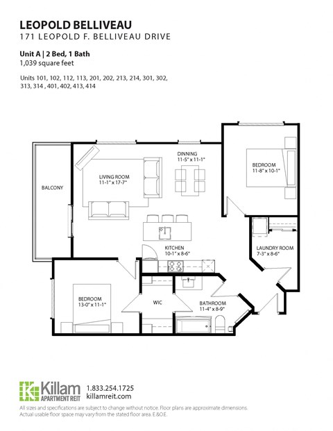Unit A | 2 Bedroom + 1 Bath