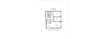 A floor plan for a 190 Parkside Typical 2 Bedroom showing the layout of the rooms.