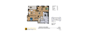 A floor plan for a residential development with a key plan and unit layouts.