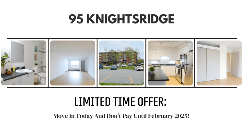 A real estate advertisement for 95 Knightsridge with a limited time offer.