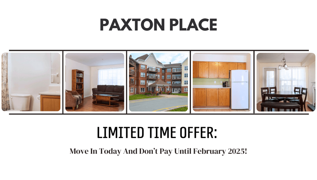 Paxton Place is a residential area with a limited time offer to move in and not pay until February 2025.