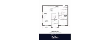 75 Ashley Floor Plan - 2 Bed | 2 Bath (Suite B)