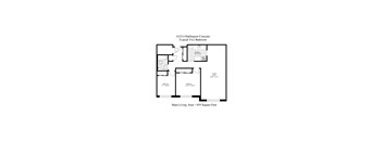A drawing of a two bedroom apartment in Harington Crescent.