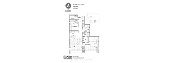 A floor plan for a 2 bedroom, 2 bath apartment at The Alexander.