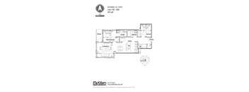 A floor plan for a 2 bedroom apartment at The Alexander.