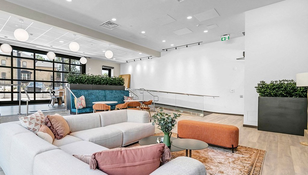 the reserve at city center spacious lobby with couches and tables