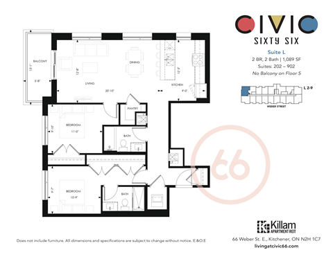 66 Weber Street East 1-3 Beds Apartment, Kitchener for Rent - Photo Gallery 31