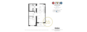 A floor plan for an apartment at Oivio Sixty Six.