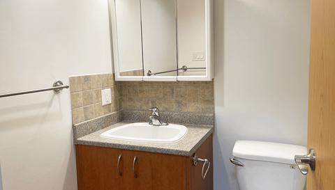 a small bathroom with a sink and a toilet