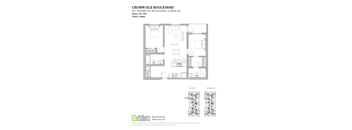 A floor plan for a 2 bedroom, 2 bath apartment at Crown Isle Boulevard.