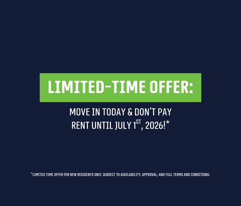 A promotional image offering a limited-time move-in offer for new residents.