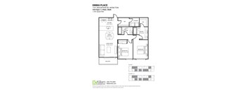 Emma Place 2 Bedroom 2 Bath Floor Plan