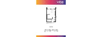 A Vibe Lofts floor plan for a one bedroom apartment.
