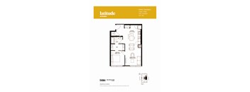 Piper/Windsor 1 Bedroom 1 Bath Floor Plan