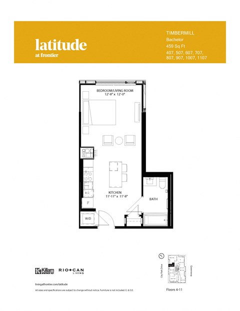Bachelor Apartment Latitude Floor Plan