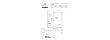 1 Bedroom + 1 Bath Approx 611  SF Floor Plan