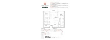 2 Bedroom + 2 Bath Approx 890 SF Floor Plan