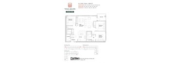 3 Bedroom + 2 Bath Approx 1084 SF Floor