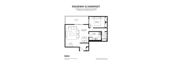 Ridgeway and Somerset 1 Bedroom Floor Plan