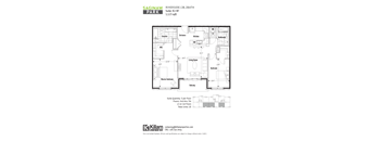 A floor plan for a riverside apartment in Saginaw Park.