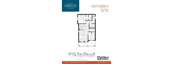 Santa Monica | 2 Bed + 2 Bath 928 Sq Ft. Floor Plan