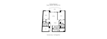 A floor plan of a 2 bedroom apartment with a total area of 1,425 square feet.