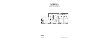 The Estates 3 BEDROOM, 2 BATH | Approximately 946 SF Floor Plan